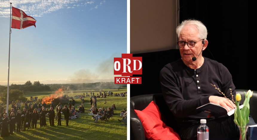 Billede af Sankthans-bål og Johannes Andersen